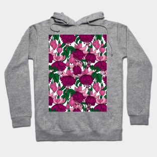 Fuchsia on white Hoodie